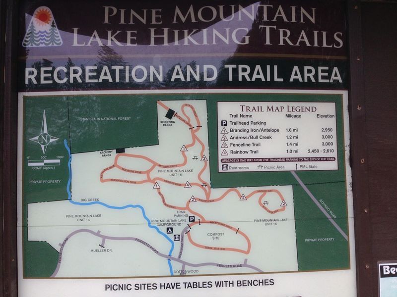 Pine Mountain Lake Map Pine Mountain Lake Campground Trails Mountain Bike Trail Tuolumne City California