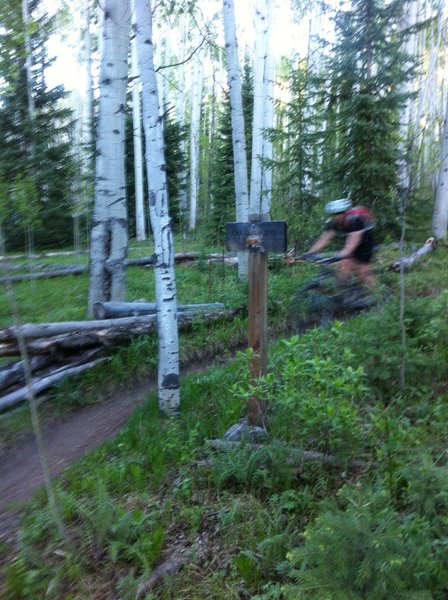 Rider finishing the decent of the Iowa Shaft Trail.