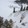 Chris Dickey atop the first Chicken Scratch chute.