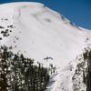 Halfway down The Professor on a gorgeous powder day