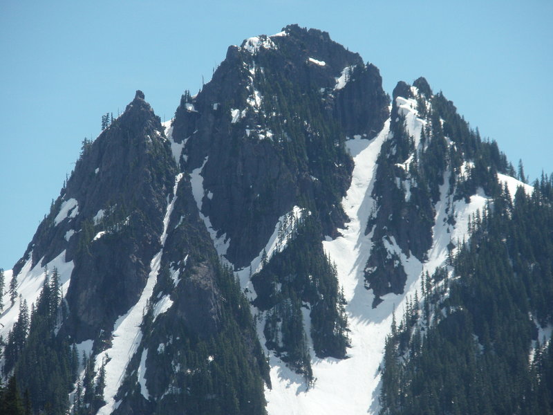 View of The Fly (right) and The Zipper (left and a little hidden) from the approach road.