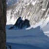 Looking down the Colchuck Glacier from the Dragontail-Colchuck notch.