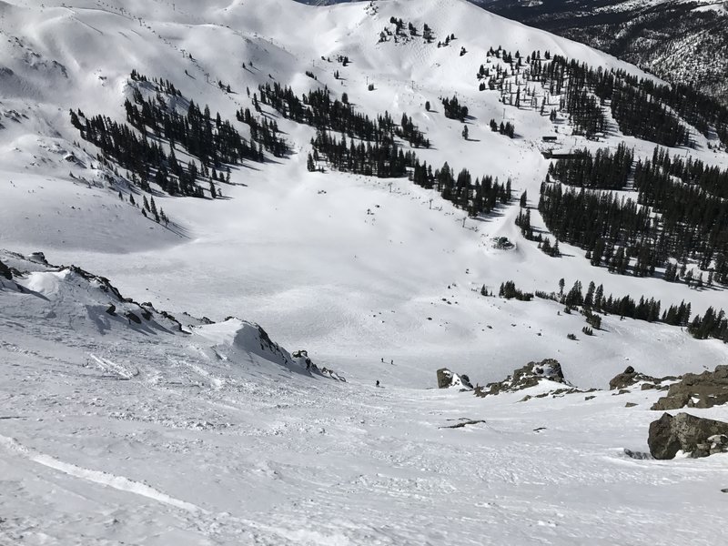 Experience gorgeous views of A-Basin from the top of the North Y Chute.