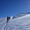 Skiers on the way