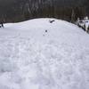 Avalanche debris deposited on the Wildy Bowl Crossover ~ April 28th, 2016