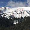 Left to right - Hidden Knob Chute, Y Chute, Z Chute, X Chute. ***Picture taken from the top of the Current Creek Approach (Top of "Perfect Trees", "Tea Cup" decent)***
