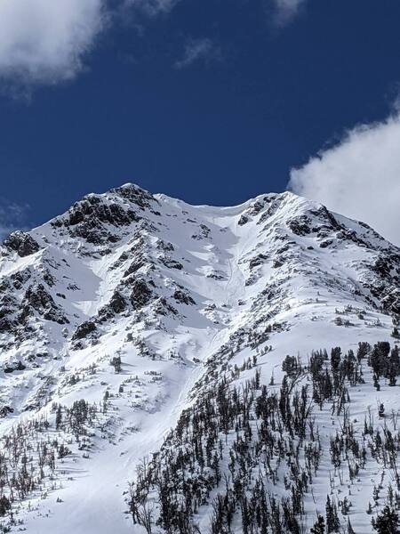 The classic and gnarly SW couloir of Emigrant Peak